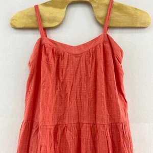 Knox Rose XL Stufen Sommerkleid ärmellos lässig koralle Crinkle Boho Resort - Bild 1 von 7