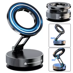 Foldable Vacuum Magnetic Suction 360° Rotate Windshield Screen Car Phone Holder - Picture 1 of 13