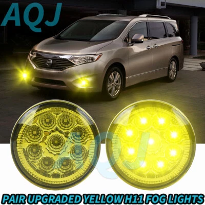 2 желтых сменных светодиодных противотуманных фары для Nissan Quest 2011-2015 2016 2017 годов выпуска - Изображение 1 из 4
