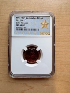 2019 W Lincoln Cent Uncirculated. NGC MS68 RD Early Releases Star Label - Picture 1 of 4