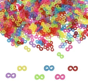 100 (Approx) Plastic Coloured S CLIPS Clasps For Loom Bands Bracelet Jewellery - Picture 1 of 2