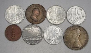 Lot of 8 Vintage Italy Foreign Currency Coins 1777-1958 AG214 - Picture 1 of 10