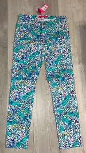 *Lilly Pulitzer.....South Ocean Skinny Pant Monkey Sea Melon Fig Size 0 - Picture 1 of 4
