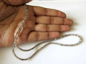Cuentas de diamantes facetadas marrón coñac transparente natural hilo cuentas de 2 mm 4/8/16 pulgadas - Imagen 1 de 6