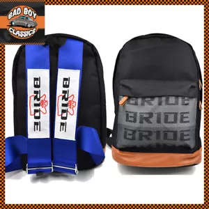 Bride JDM Backpack Bag Rucksack With Blue Racing Harness Straps - Bild 1 von 1