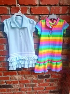 Girls Sz. 6T Polo Style Ruffle Dresses LOT. ralph Lauren Tennis Dress. Carters. - Picture 1 of 8