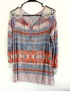 Vintage America Blues Women's Trudy Knit Top with Lace Detailing Size Small - Picture 1 of 7