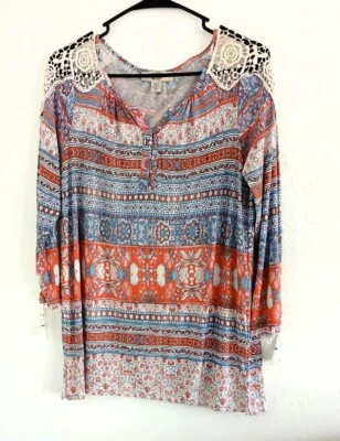 Top tejido Trudy vintage America Blues para mujer con detalles de encaje talla pequeña Foto 1 de 4