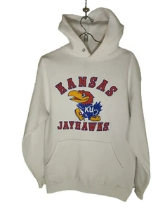 VTG 90s Jansports Jayhawks University Of Kansas Hoodie M Sweatshirt Made In USA - Picture 1 of 6