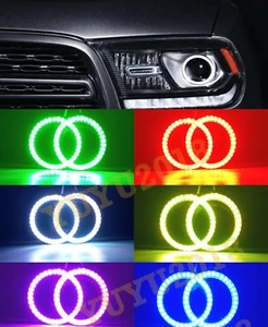 RGB Anillo Halo para Dodge Durango 14-18 Faro Bluetooth Corona Flash DRL Lámpara - Imagen 1 de 12