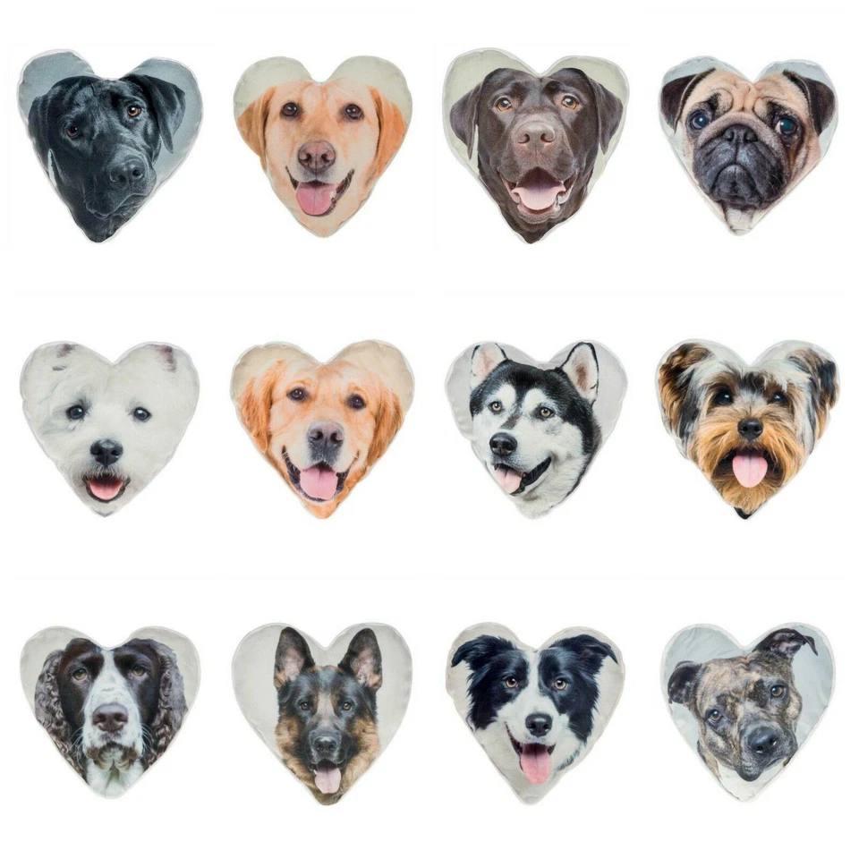 Visage Dog Cushions 13 Designs 22cm Pug, Westie,Collie,Labs,Yorkie,Husky,GSD - Image 1 of 1