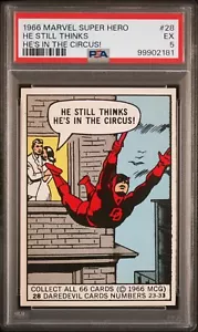 1966 DONRUSS MARVEL SUPER HEROES #28 PSA 5 EX DAREDEVIL IN THE CIRCUS - Picture 1 of 3