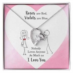 roses are red Forever Love Necklace - Picture 1 of 13