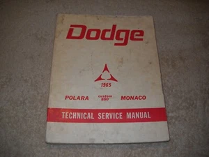 Mopar 1965 Dodge Polara Monaco & 880 Service Manual Excellent Condition - Picture 1 of 3