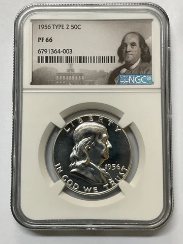 1956 FRANKLIN HALF DOLLAR 50C TYPE 2 NGC PF 66 6791364-003 Cover