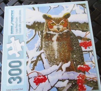 Rompecabezas artístico 300 piezas W. Vanderdasson "Gran búho cornudo" 18" x 24" gran formato Foto 1 de 3