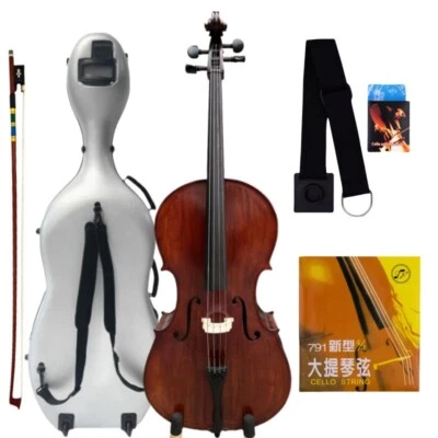 Violonchelo modelo Stradivari madera maciza 4/4, marca SONG, con estuche rígido/arco#15936 Foto 1 de 4