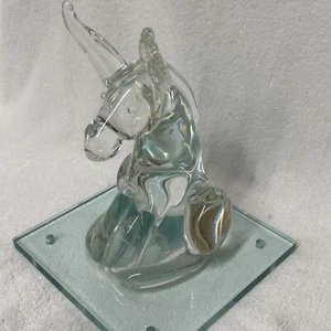 STEUBEN GREAT Donkey ArtGlass 10” Tall On 8” Sq Base In Need Of Restoration - Picture 1 of 9