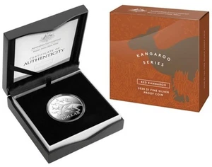 2020 1 oz SILVER PROOF RED KANGAROO COIN..LOW MINTAGE..AS NEW..SCARCE - Picture 1 of 4