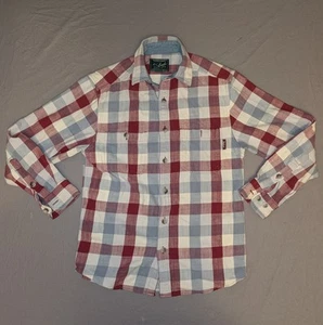 Woolrich Shirt Mens Small Red Blue White Plaid Flannel Button Down Outdoors - Picture 1 of 6