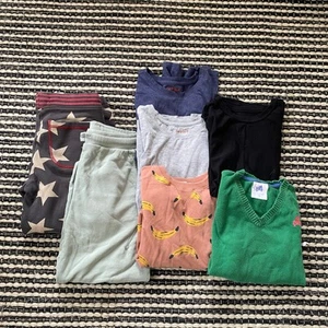 Boys Kids 7P Clothing Mix Lot Bundle Scalpers Blue Cat & Jack Mini Boden 9-12 - Picture 1 of 9