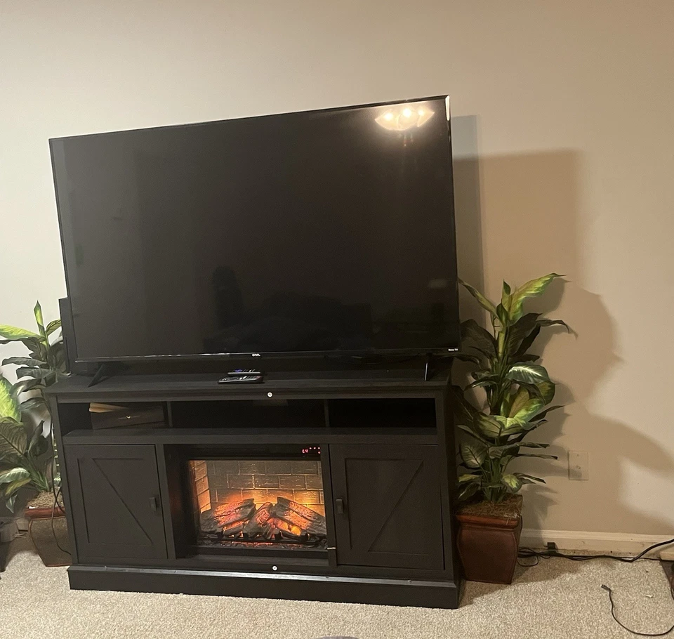 Console de TV Ameriwood Home Carson lareira elétrica para TVs de até 70" preto - Imagem 1 de 1