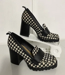 Krone Vintage schwarz & weiß Hahnentritt Cowhair Heels Größe 6,5 - Bild 1 von 7