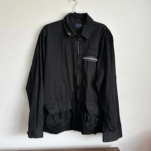 Vintage Tripp NYC Tripp Man Black Cargo Jacket Size XL Goth Punk Black Zippers - Picture 1 of 10
