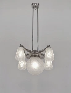 DEGUÉ : FRENCH 1930 ART DECO CHANDELIER ............ lamp muller sabino daum era - Picture 1 of 12