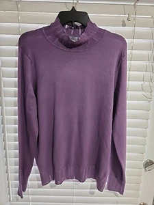 Joseph A From Nordstrom Womens Purple Turtleneck Sweater Size L NWT Was $68 - Picture 1 of 8