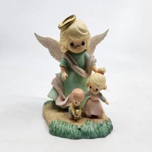 2005 Precious Moments Figurine Guardian Angel Kids Playing With A Turtle No Box - Picture 1 of 11