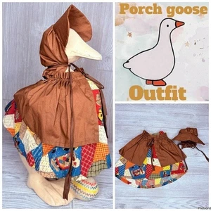 Vintage handgefertigte Veranda Gans Outfit / Kleidung Patchwork Hut / Kleid Kostüm - Bild 1 von 5