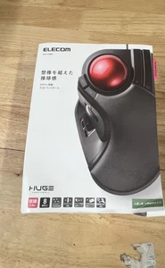 ELECOM trackball mouse wired large ball 8 button tilt function black M-HT1URBK - Picture 1 of 2