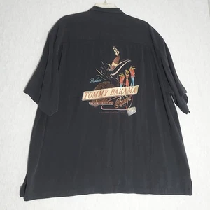 Camisa de Seda Tommy Bahama Bolsillo Negra Bordada De Lujo Pelican Cigars Defecto LEER - Imagen 1 de 7