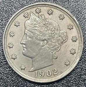 1902 Liberty Head 'V' Nickel 5c Uncirculated Cleaned - Picture 1 of 2