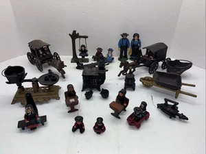 Vintage Cast Iron AMISH FIGURES, Buggies, Stove, And More! - Picture 1 of 11