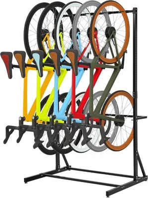 5-Bike Stand Bicycle Rack Freestanding Storage System Garage Basement - Image 1 of 4