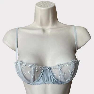 Gilly Hicks Lace Bonded Cups Bra, Size 34A, Silver Grey - Image 1 of 4