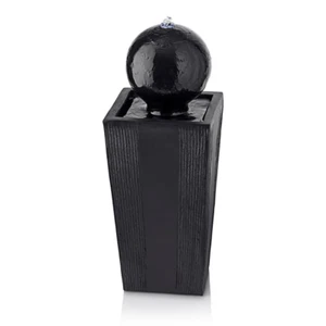 Outdoor Modern Sphere and Pedestal Fountain with LED Light 33 in. Tall NEW - Picture 1 of 11