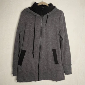 Athleta Full Zip Jacket Women’s M Grey Victory Long Hoodie Sweatshirt Primaloft - Picture 1 of 9
