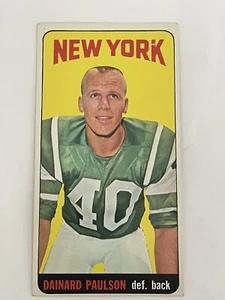 Tarjeta de fútbol americano Dainard Paulson 1965 Topps 123 New York Jets College Oregon State - Imagen 1 de 12