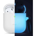 AirPods Case - elago® Silicone Case with Keychain [Nightglow Blue]