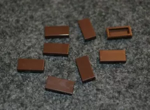 (8) 1x2 Dark Brown Smooth Finishing Tile Brick Bricks ~ Lego ~ NEW - Picture 1 of 1
