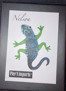 Pier 1 Glass Figurine Nelson Gecko NEW - Picture 1 of 6