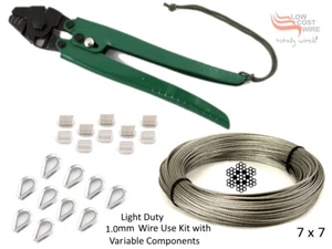 316 Grade Stainless Steel Wire 1.0mm 7x7 Wire Fishing Trace Tool Crimp Thimble - Picture 1 of 12
