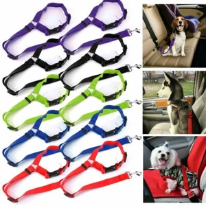 Correa de cinturón de seguridad para perros reposacabezas de coche reposacabezas vehículo cinturones de seguridad arnés lo último - Imagen 1 de 17
