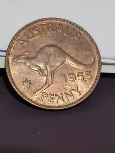 Australian 1955 M Penny Ch unc - Imagen 1 de 4