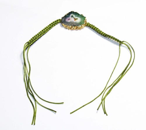 VALENTINO Braccialetto fatto a mano pietra preziosa quarzo solare arcobaleno misura 8 pollici