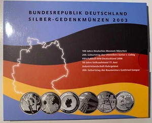 10-EURO-Silber-Gedenkenmünzen-Set PP 2003 / Blister / top erhalten - Bild 1 von 7