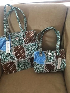 Patchwork Quilt Stofftasche 2 teiliges Set, Shabby Chic - Bild 1 von 2